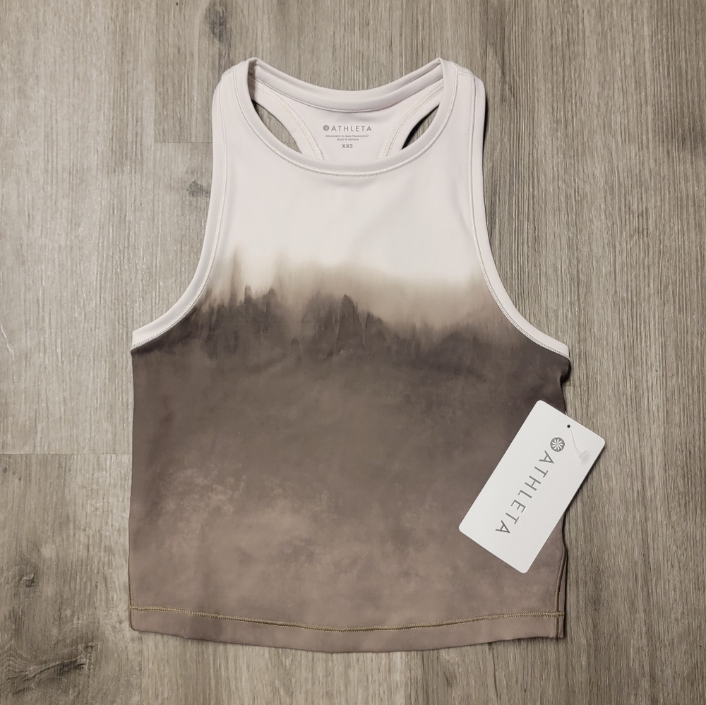 NWT! Athleta Shanti Watercolor Stripe Crop, XXS